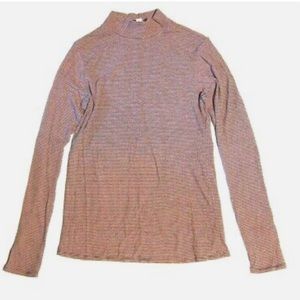 Anthropologie 9-H15 STCL Mock Stripe Lightweight Turtleneck Long Sleeve